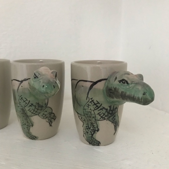 Ceramic 3D Sculptural Dinosaur Shark Cups Planters - Picture 6 of 8